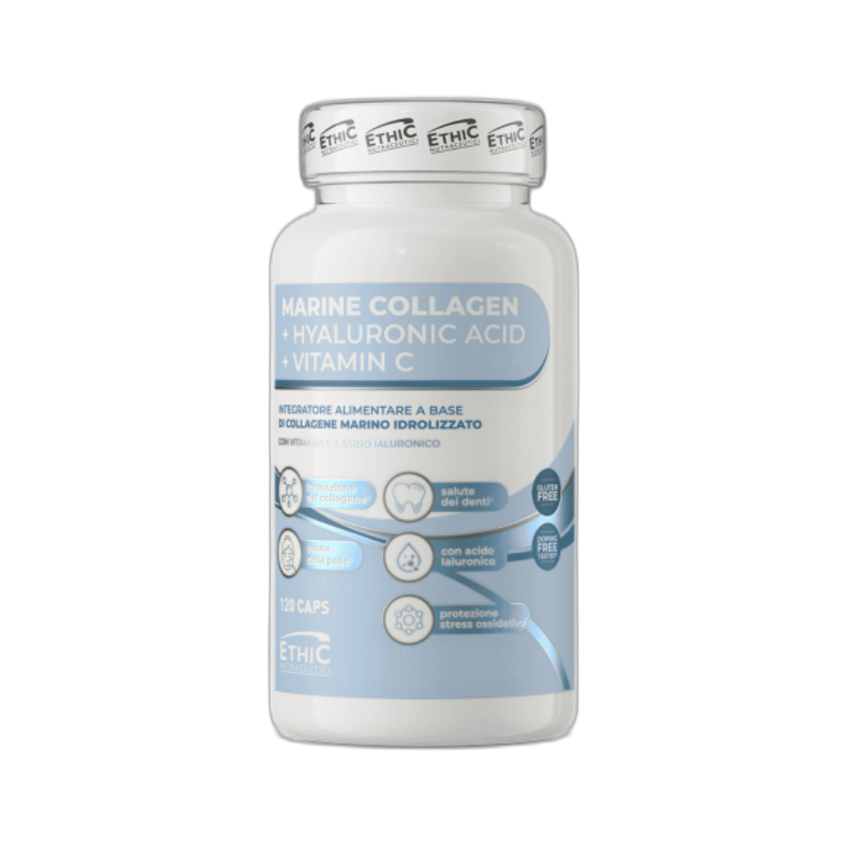 Marine Collagene + Hyaluronic Acid + Vitamina C 120 cps